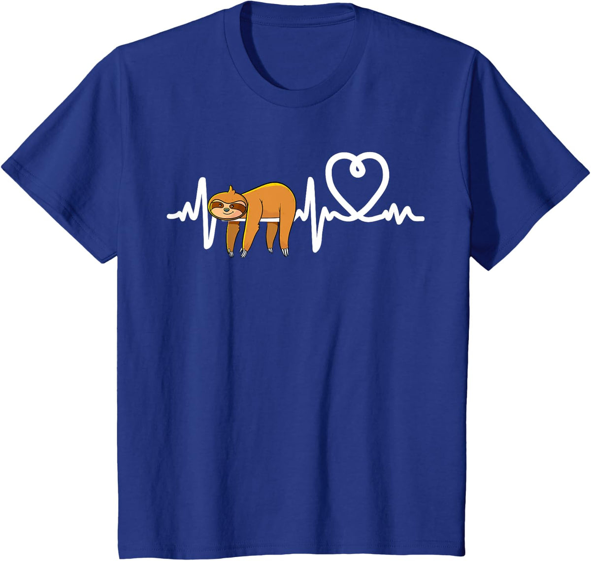 Sloth Heart, Sloths Gifts Women, Sloth Heartbeat T-Shirt - Royal Blue