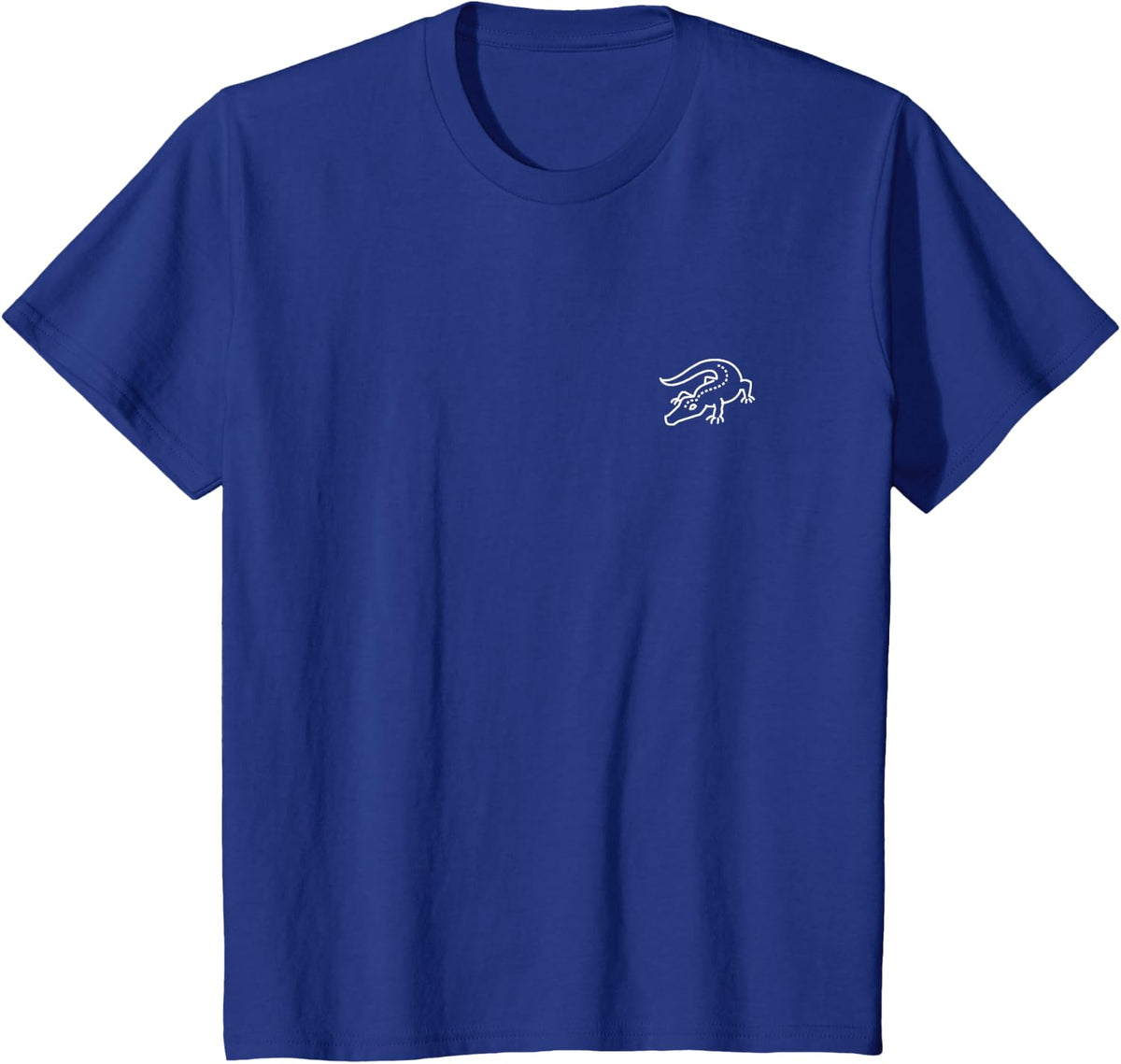 Crocodile Animal Badge Patch Line Art Icon Outline Gift T-Shirt - Royal Blue