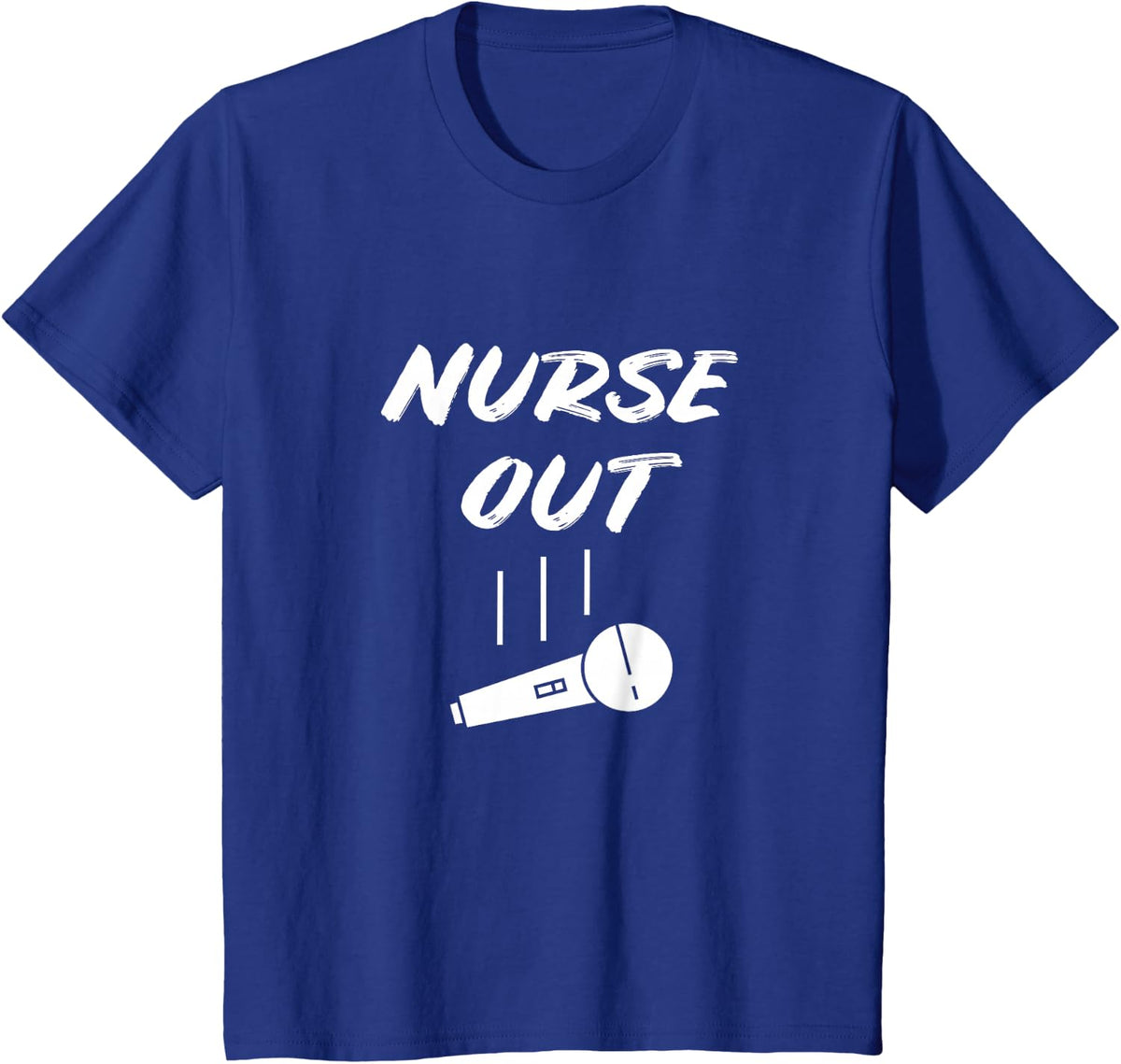 Retired Nurse Out Retirement Funny Retiring Mic Drop Saying T-Shirt - Royal Blue