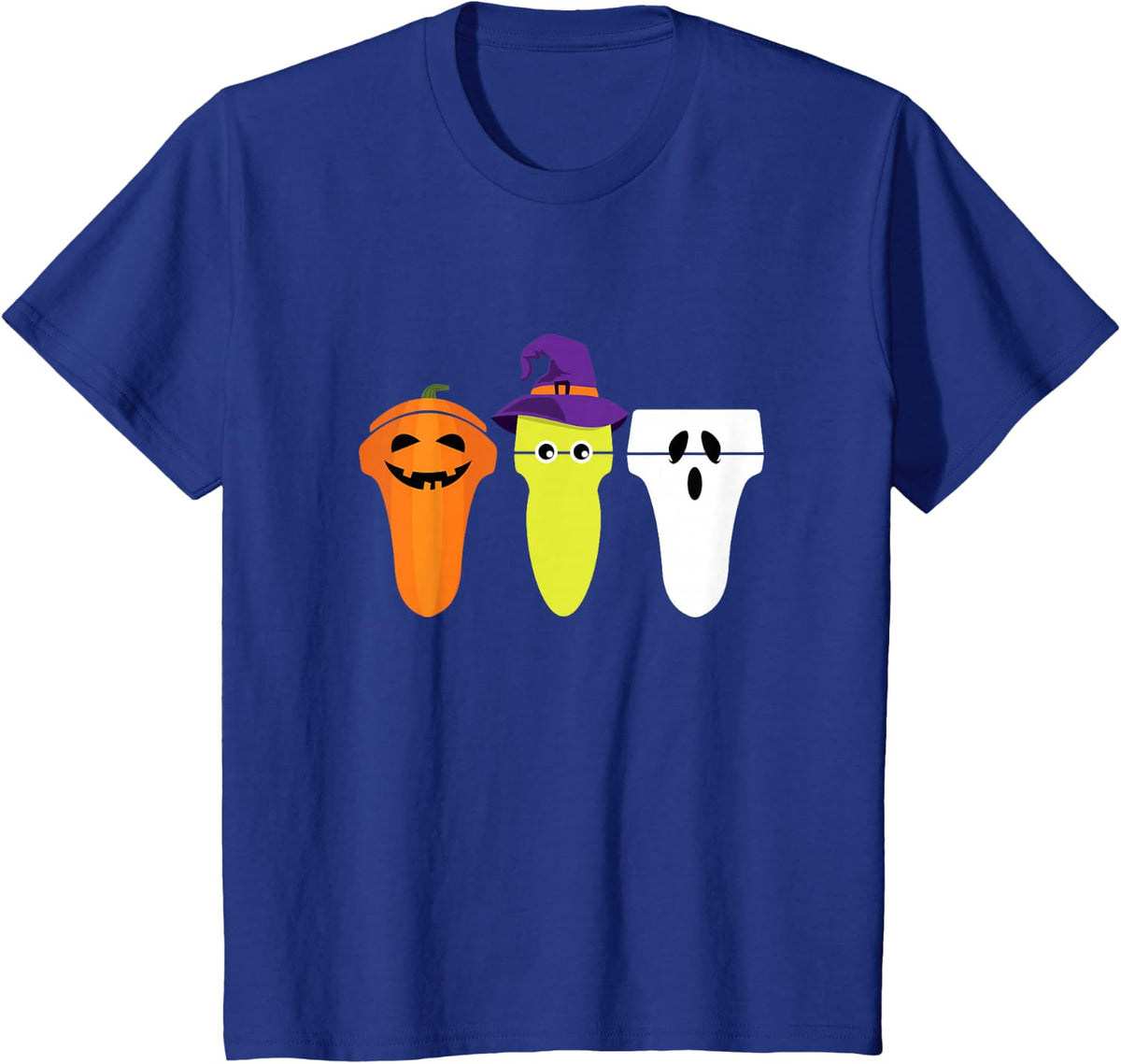 Sonographer Halloween Pumpkin Ghost Witch Transducer Tee T-Shirt for Ultrasound Tech - Royal Blue