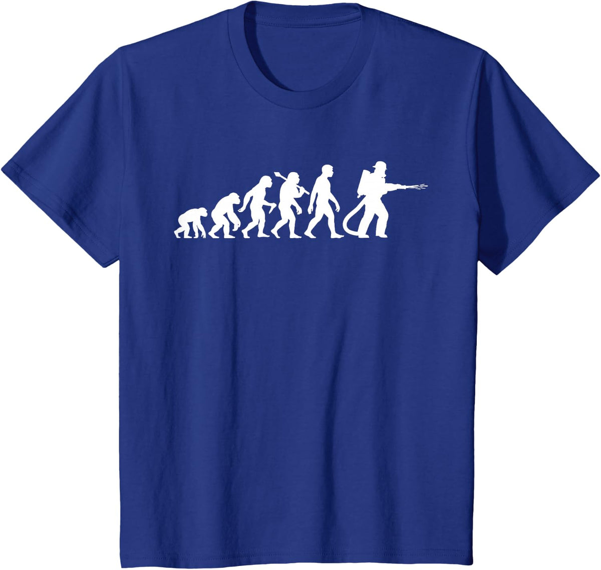 Firefighter Evolution for Proud Firefighters Fire Department T-Shirt - Royal Blue