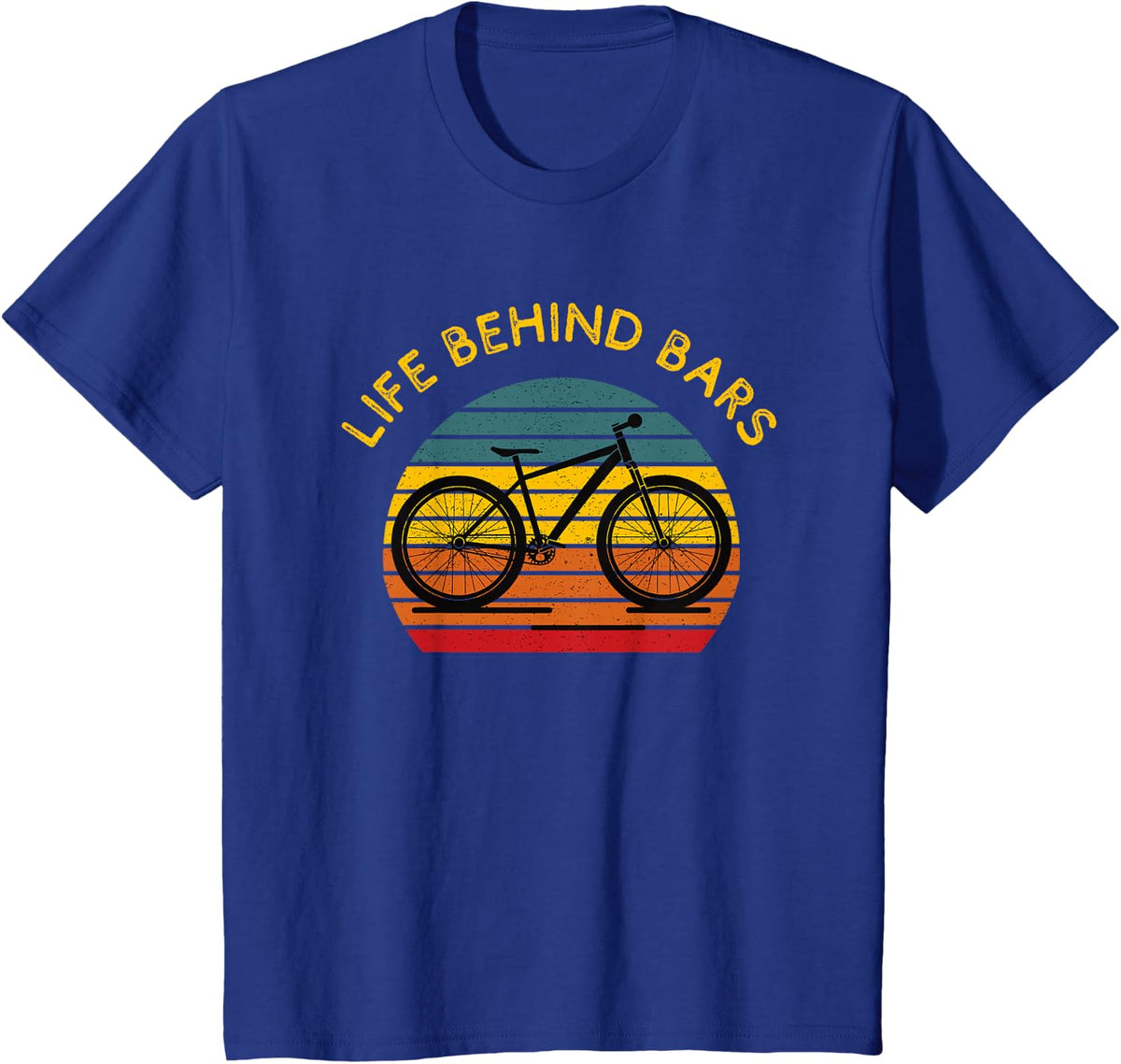 Funny Cycling Mountain Bike Downhill Biking Life Behind Bars T-Shirt - Royal Blue