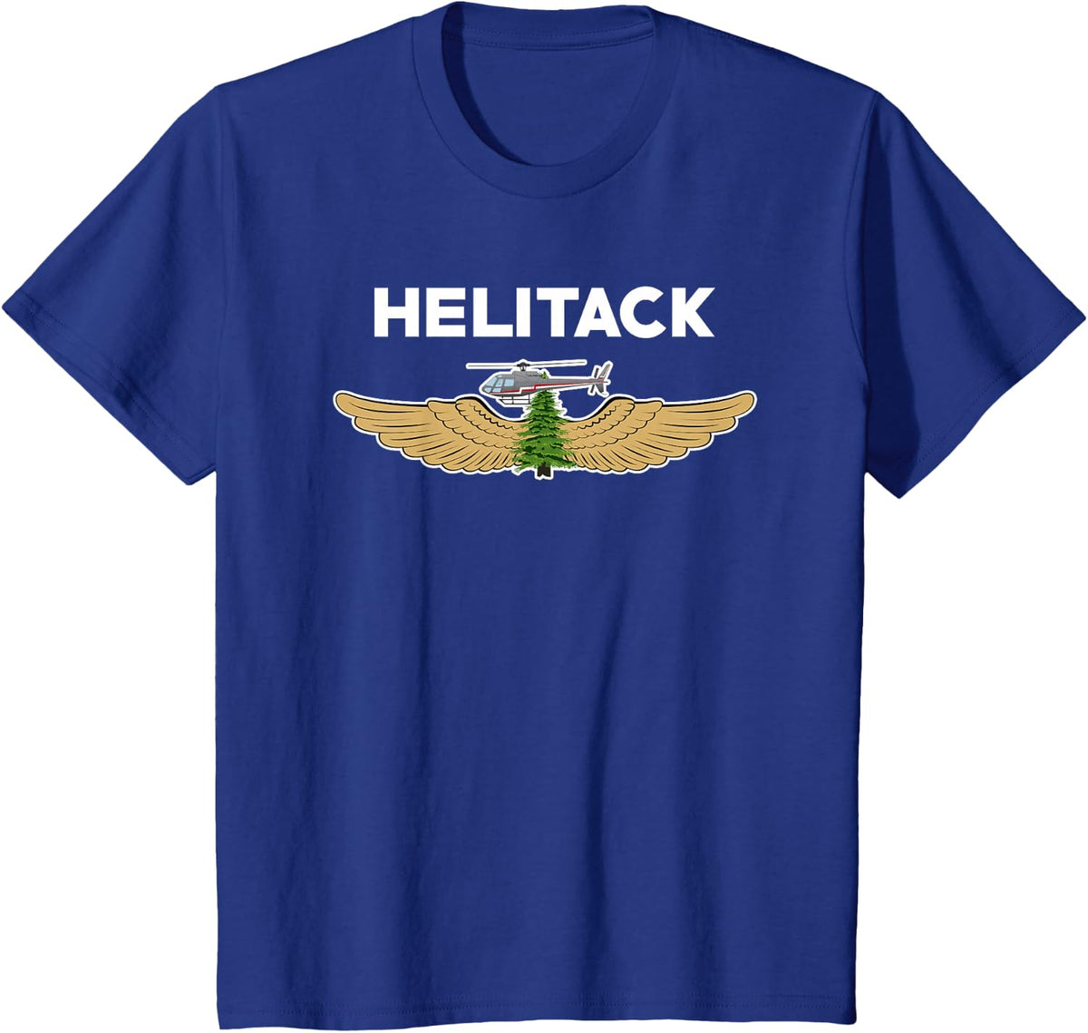 Wildland Helitack Crew Fire Rescue Department Firefighters T-Shirt - Royal Blue