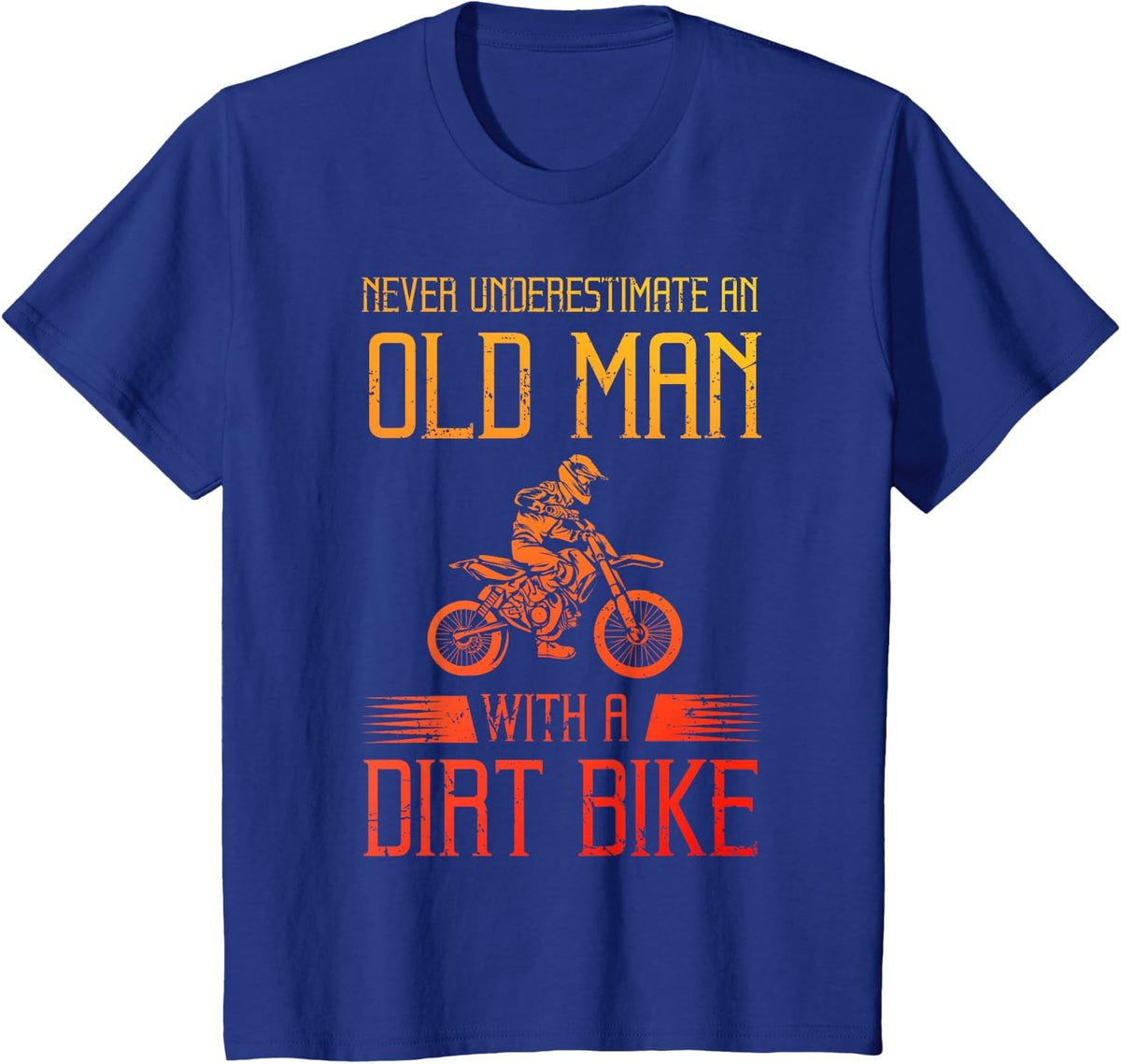 Dirt Bike Art for Men Grandpa Dad Dirtbike Dirt Bike Lover T-Shirt - Royal Blue