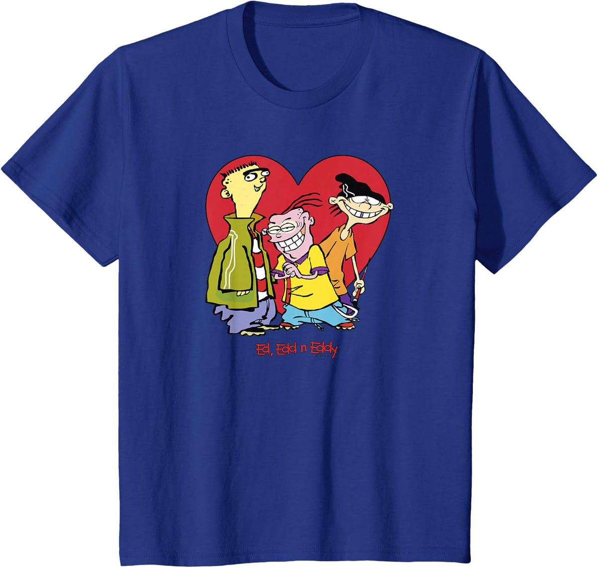 Ed, Edd n Eddy Valentine's Day Heart Background Poster T-Shirt - Royal Blue