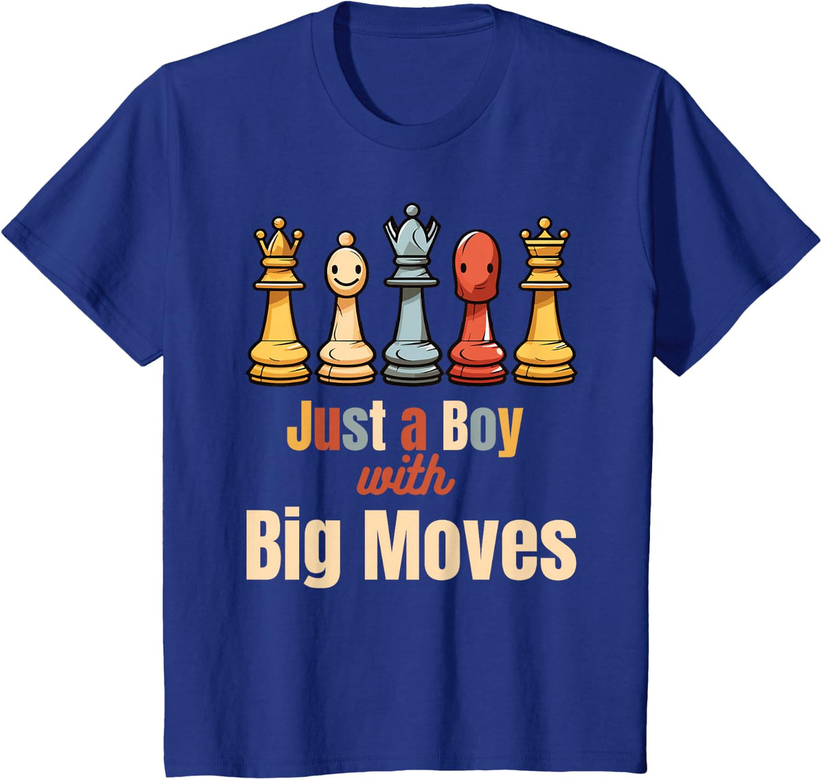 Just a Boy with Big Moves Funny Chess Lover Toddler T-Shirt - Royal Blue