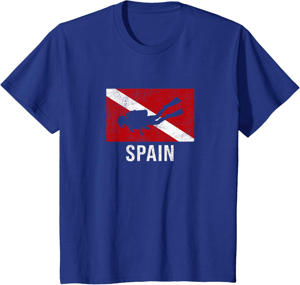 Spain Scuba Diving Diver Dive Flag Gift T-Shirt - Royal Blue
