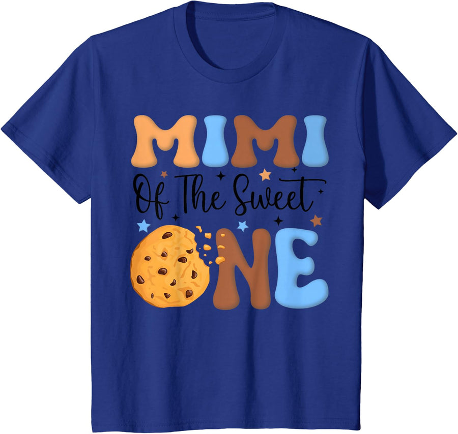 Mimi of The Sweet One Cookies & Milk 1st Birthday Shirt Family Matching Tees T-Shirts - Royal Blue