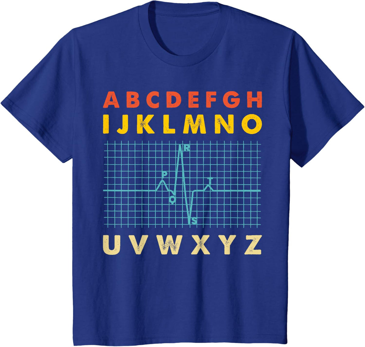 Nurse PQRST ABC's Ekg Strip Alphabet Funny Nurses Jokes T-Shirt - Royal Blue