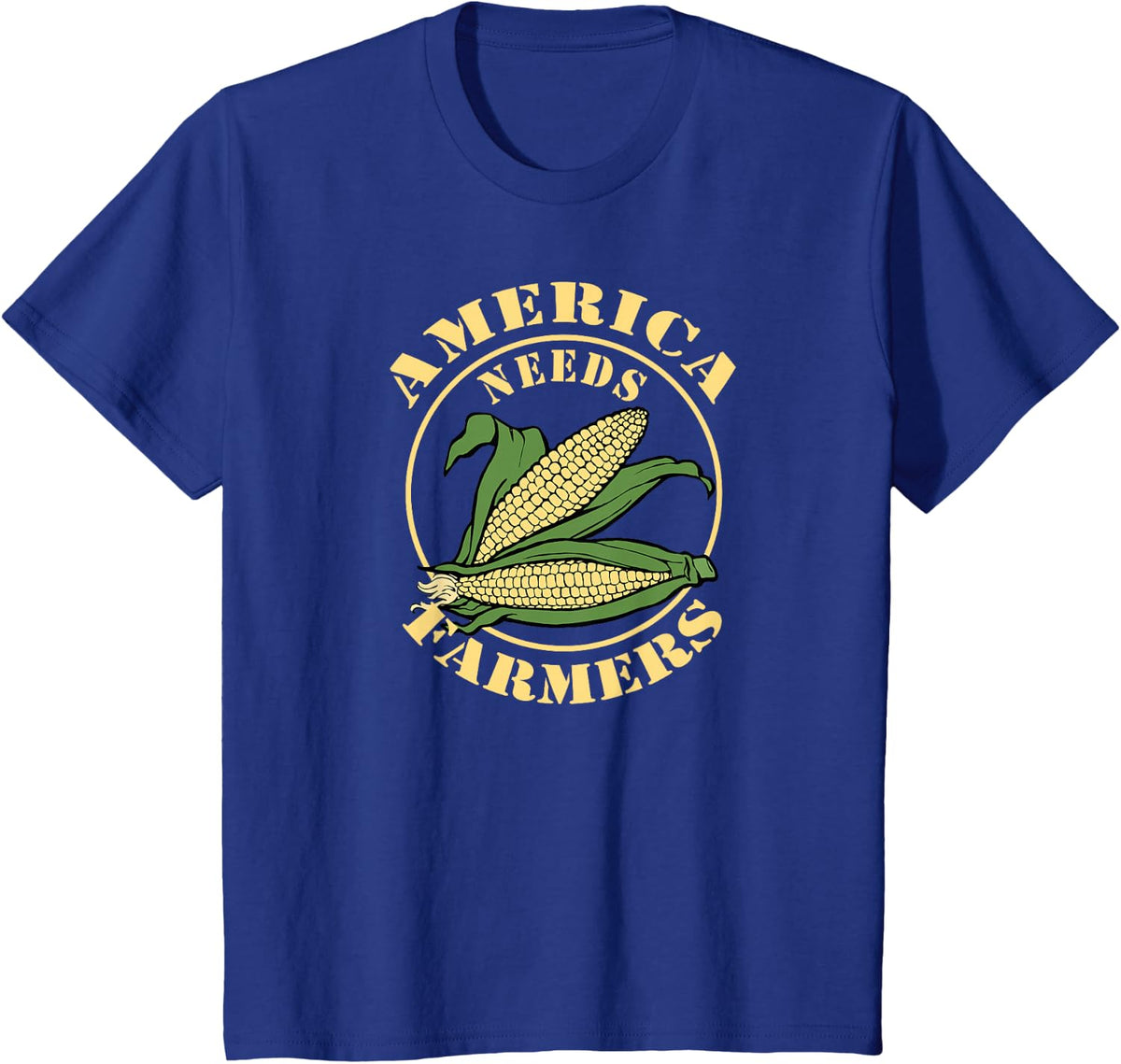 America Needs Farmers T-Shirt Farm Life Corn T-Shirt - Royal Blue