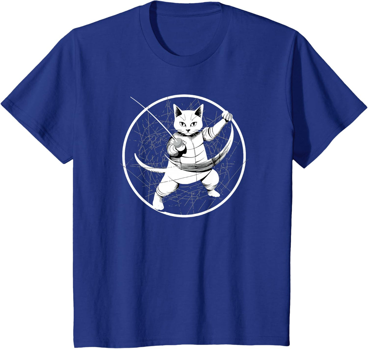 Fencing Game gamer fencer sport fencing Cat T-Shirt - Royal Blue