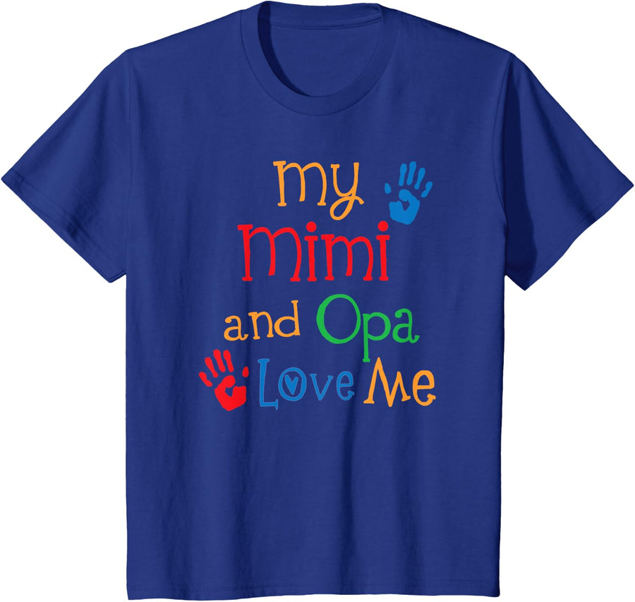 Kids My Mimi and Opa Love Me T-Shirt - Royal Blue