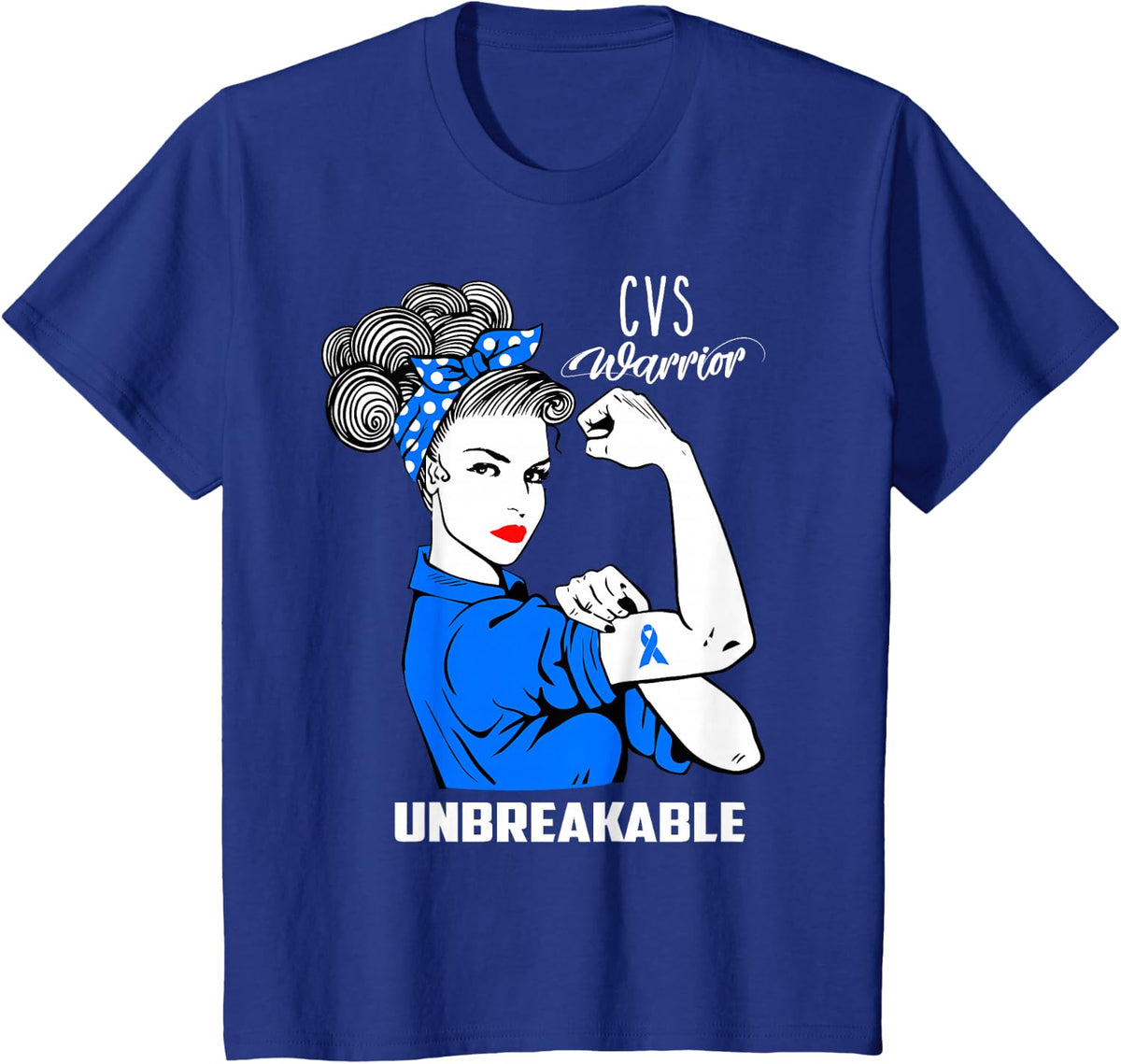 CVS Awareness T-Shirt Unbreakabe Warrior Gift Shirt T-Shirt - Royal Blue