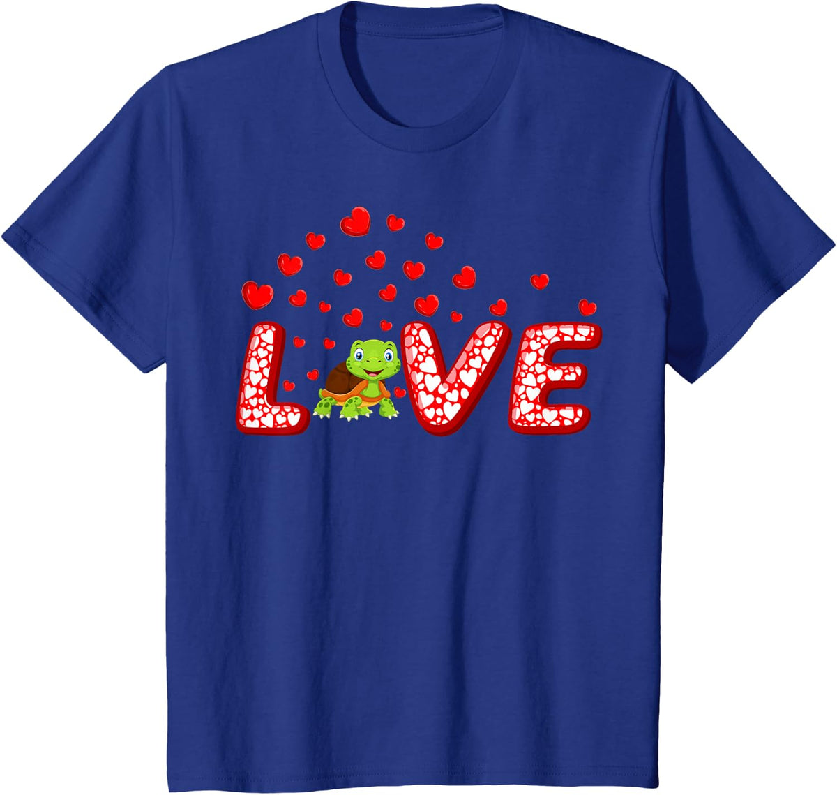 Turtle Lover Funny Hearts Love Turtle Valentine's Day T-Shirt - Royal Blue