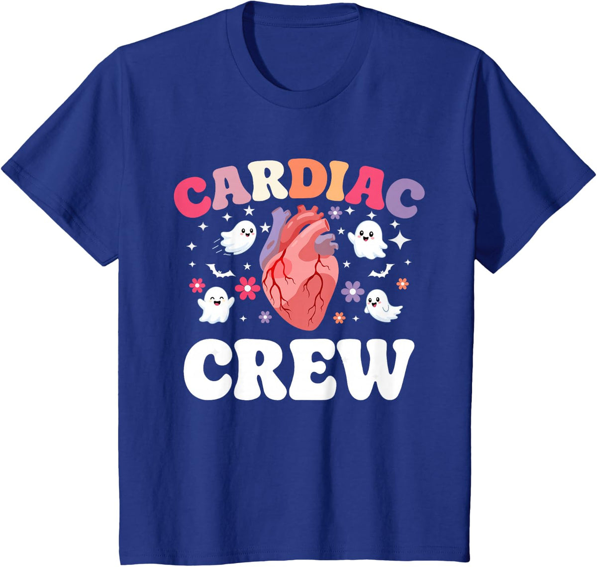 Halloween Cardiac Nurse tee Anatomical Heart Ghosts T-Shirt - Royal Blue
