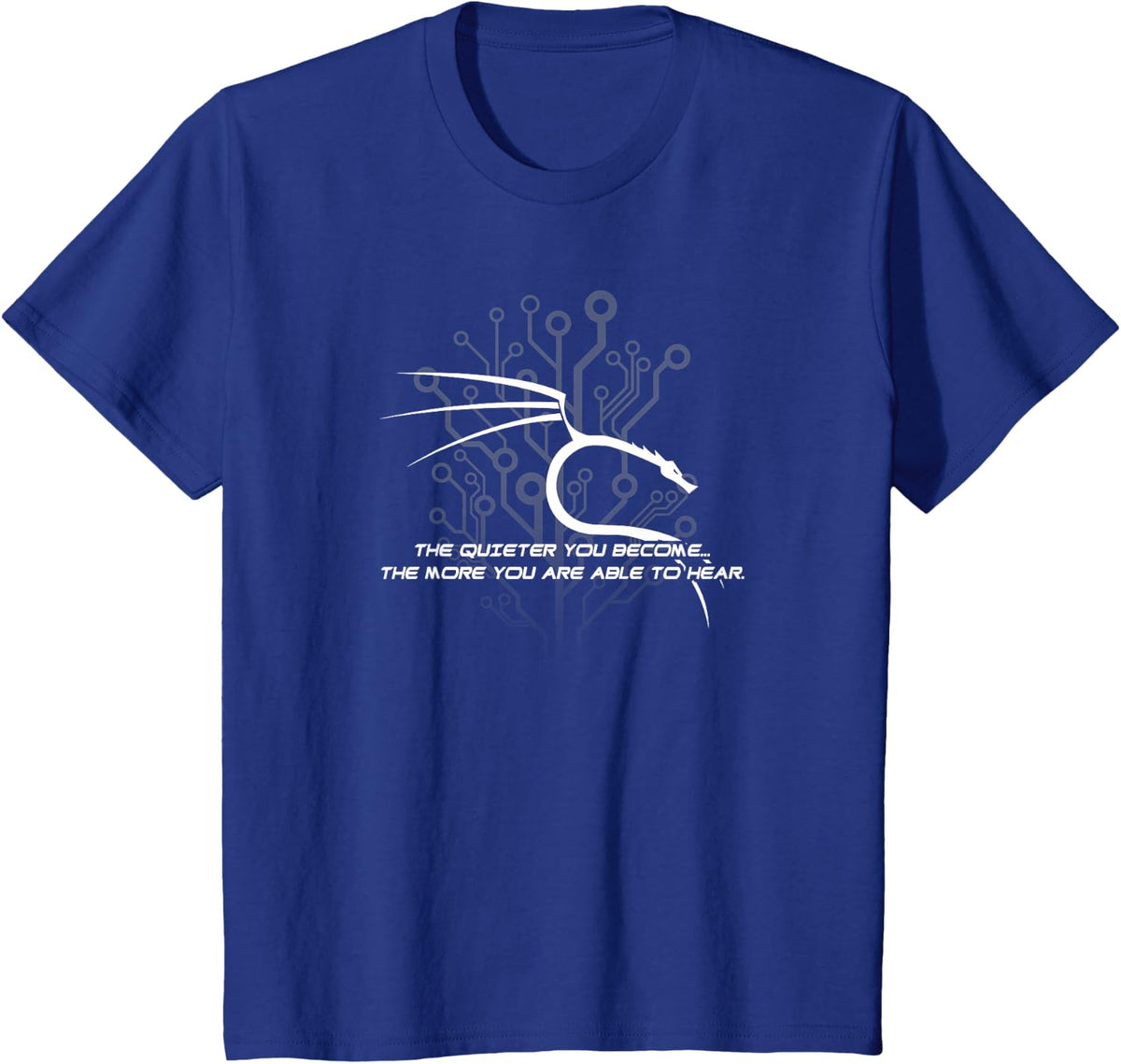 Backtrack Kali Linux T Shirt with Dragon and Tagline (Bold) T-Shirt - Royal Blue