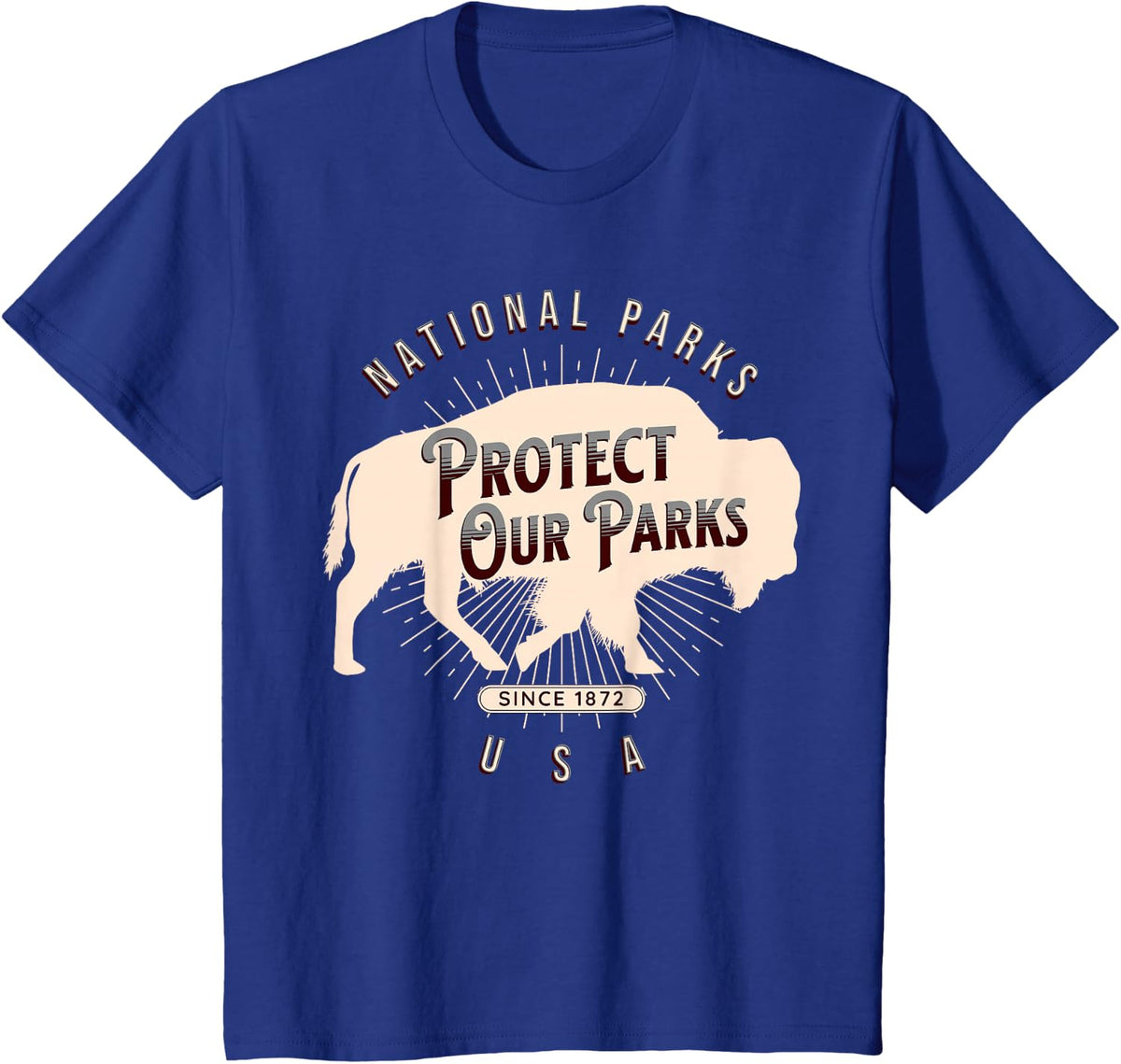 Protect Our Parks National Park America Hike Outdoors T-Shirt - Royal Blue