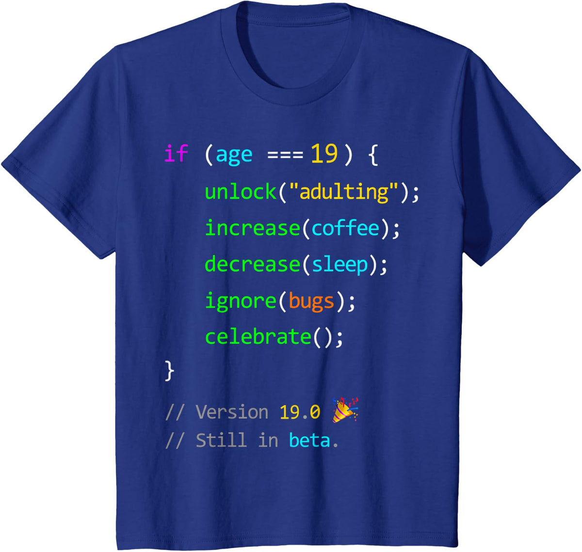 19th Birthday 19 Years Old Coder Humor Programmer Men T-Shirt - Royal Blue