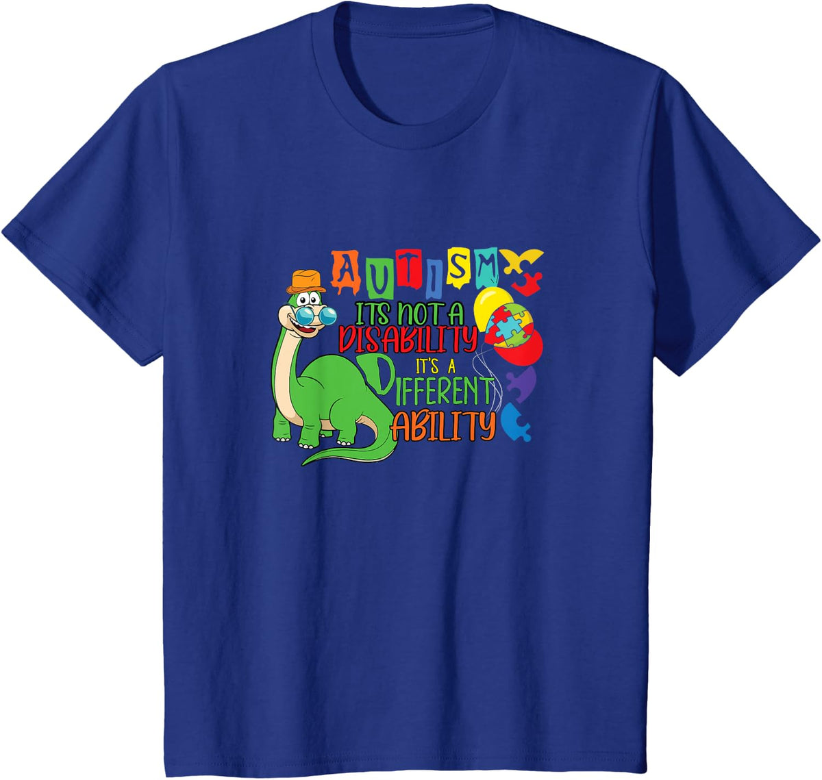 Autism Dinosaur Saying Autistic Quote Autism Awareness T-Shirt - Royal Blue