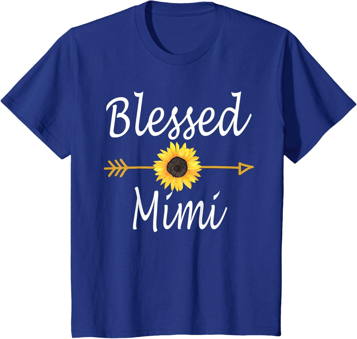 Blessed Mimi Sunflower T-Shirt - Royal Blue