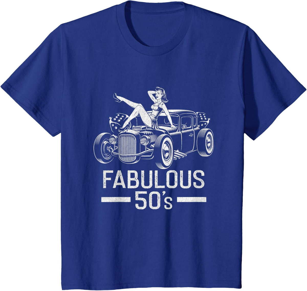 Sock Hop Costume Fabulous 50s for Greaser Babe T-Shirt - Royal Blue