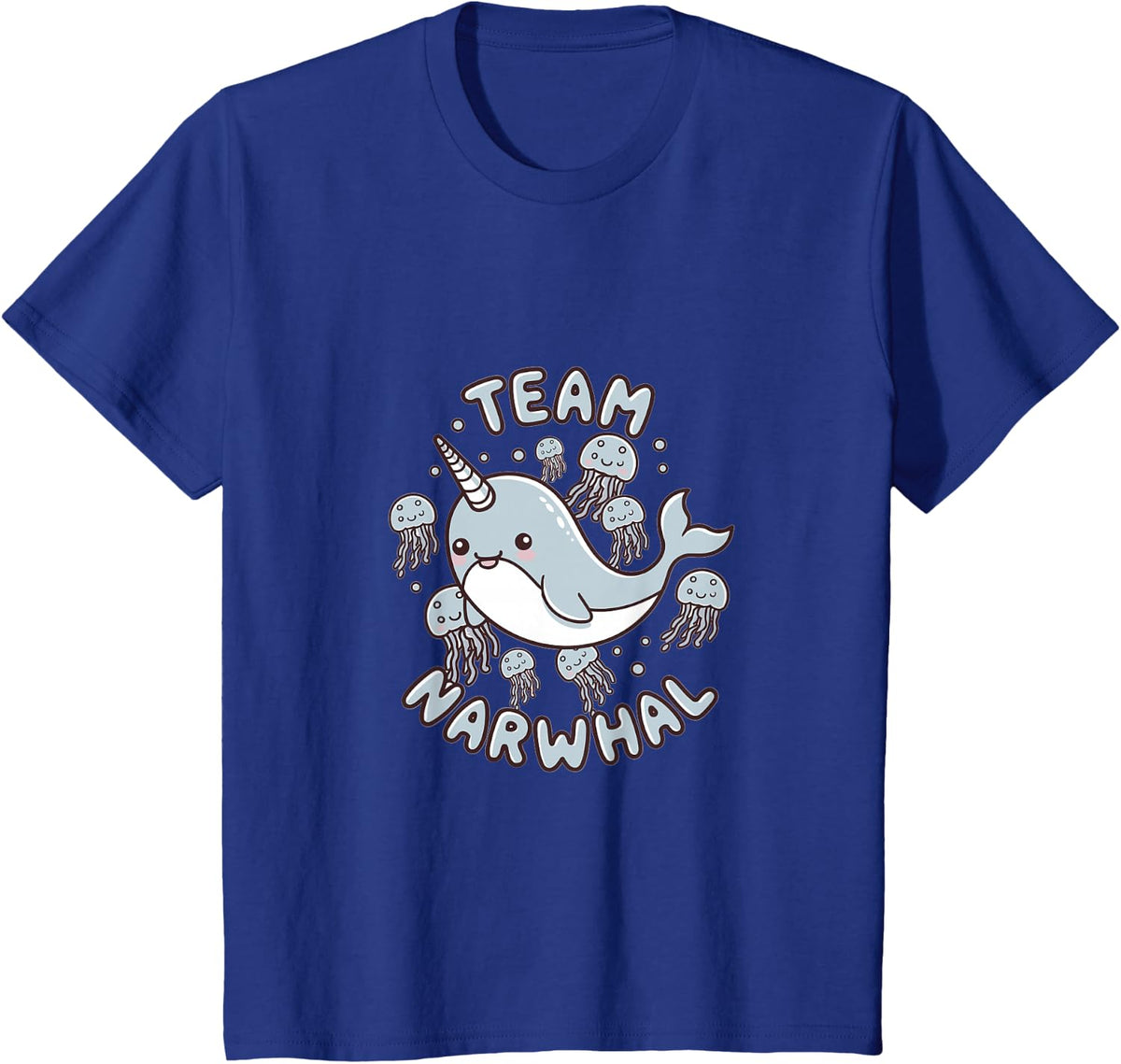 Cute Narwhal Sea Animal Graphic Tees Jellyfish Team Narwhal T Shirts - Royal Blue