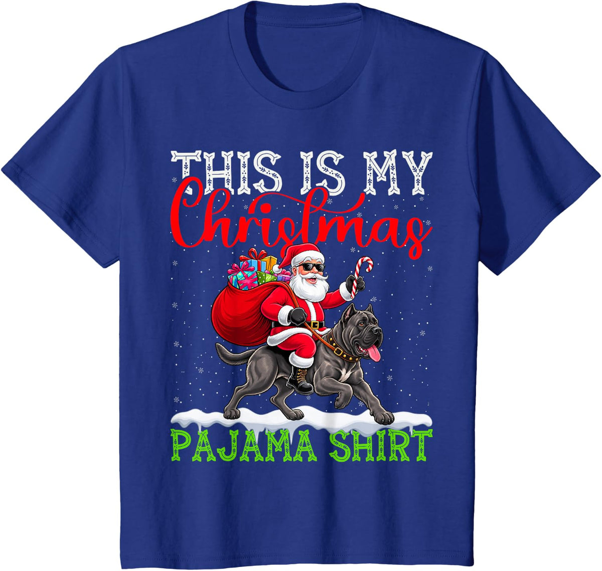 This is My Cane Corso Ugly Christmas Pajama Sweater Dog T-Shirt - Royal Blue