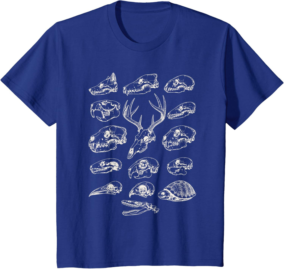 Animal Skulls Collection Vulture Culture Oddities Art T-Shirt - Royal Blue