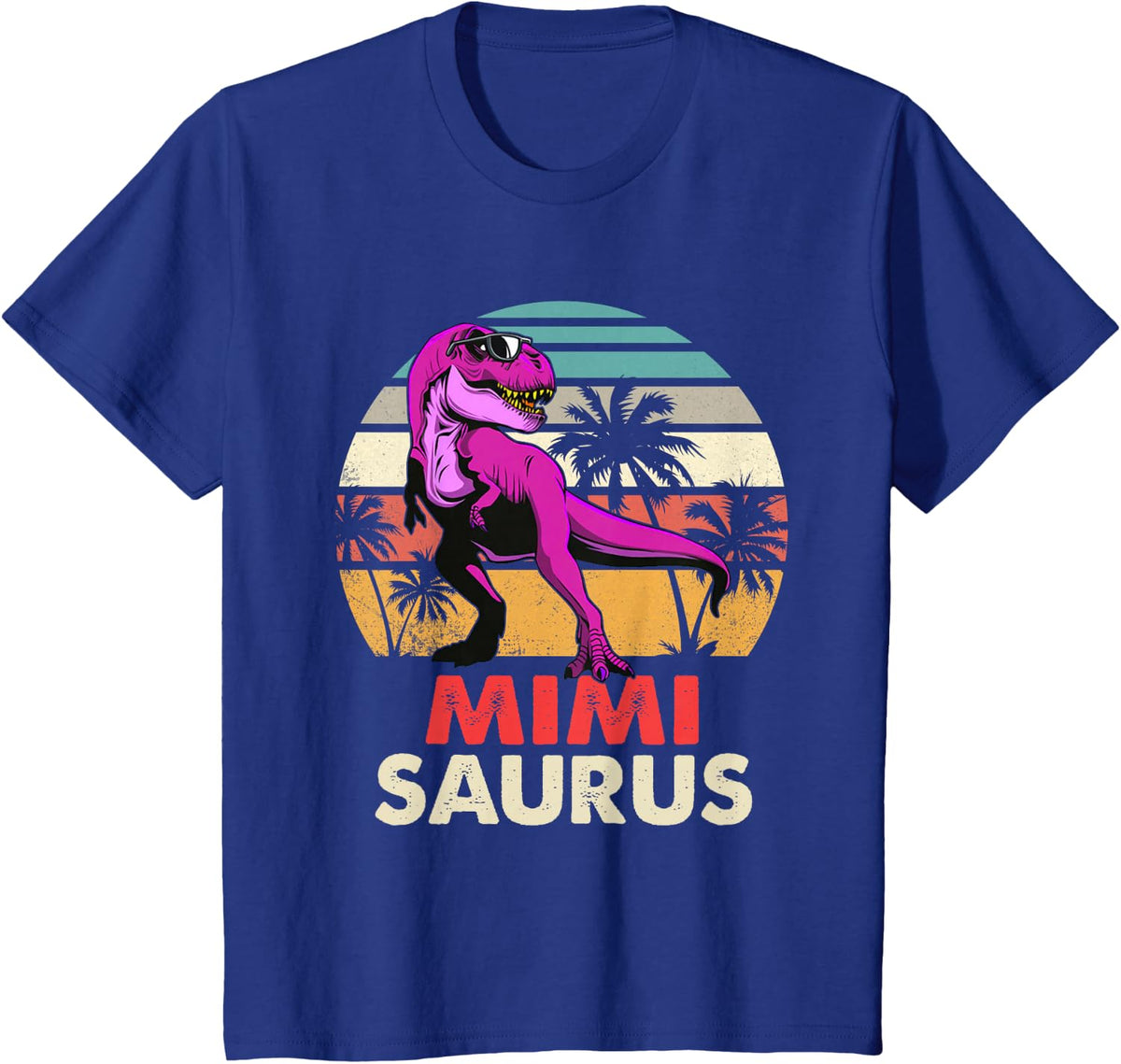 Mimisaurus T Rex Dinosaur Mimi Saurus Mother's Day Grandma T-Shirt - Royal Blue