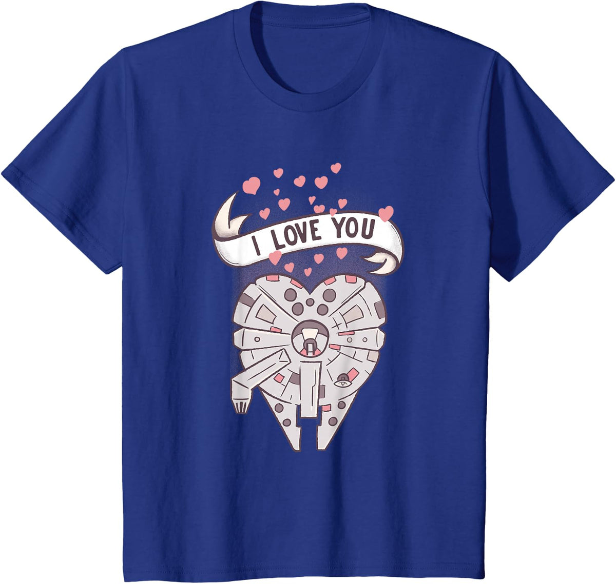 Star Wars Millennium Falcon Love You Valentine's Day T-Shirt - Royal Blue