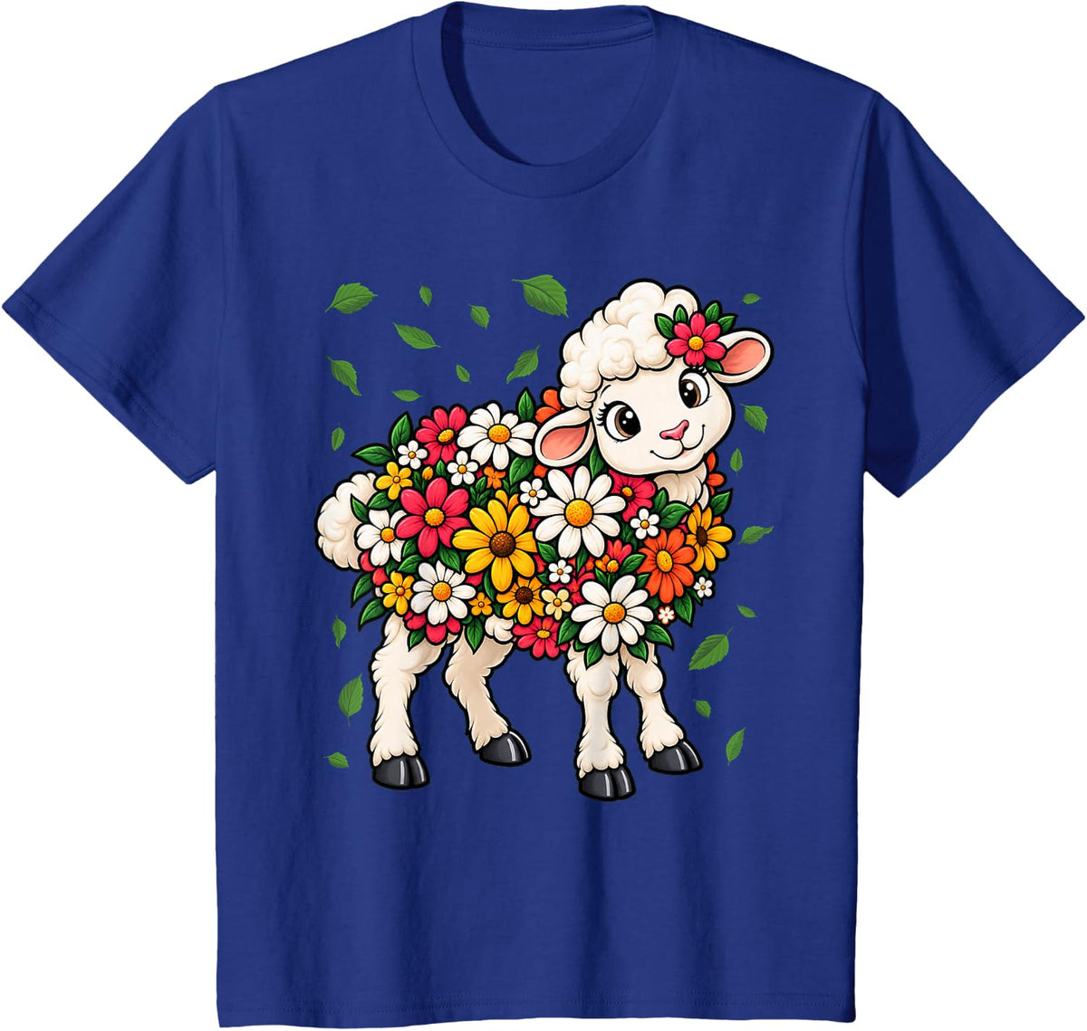Funny Flower Sheep Design for Farming Lovers T-Shirt - Royal Blue