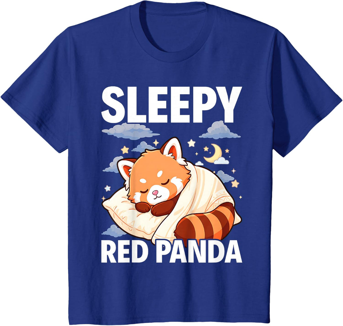 Red Panda Sleep Pajamas T-Shirt - Royal Blue