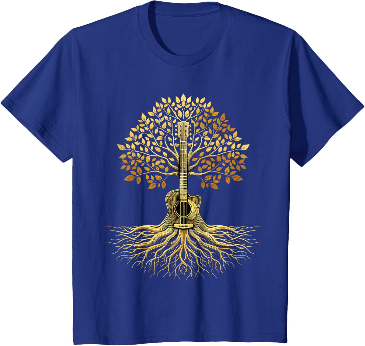 Acoustic Guitar Tree Guitar Player Guitarist T-Shirt - Royal Blue