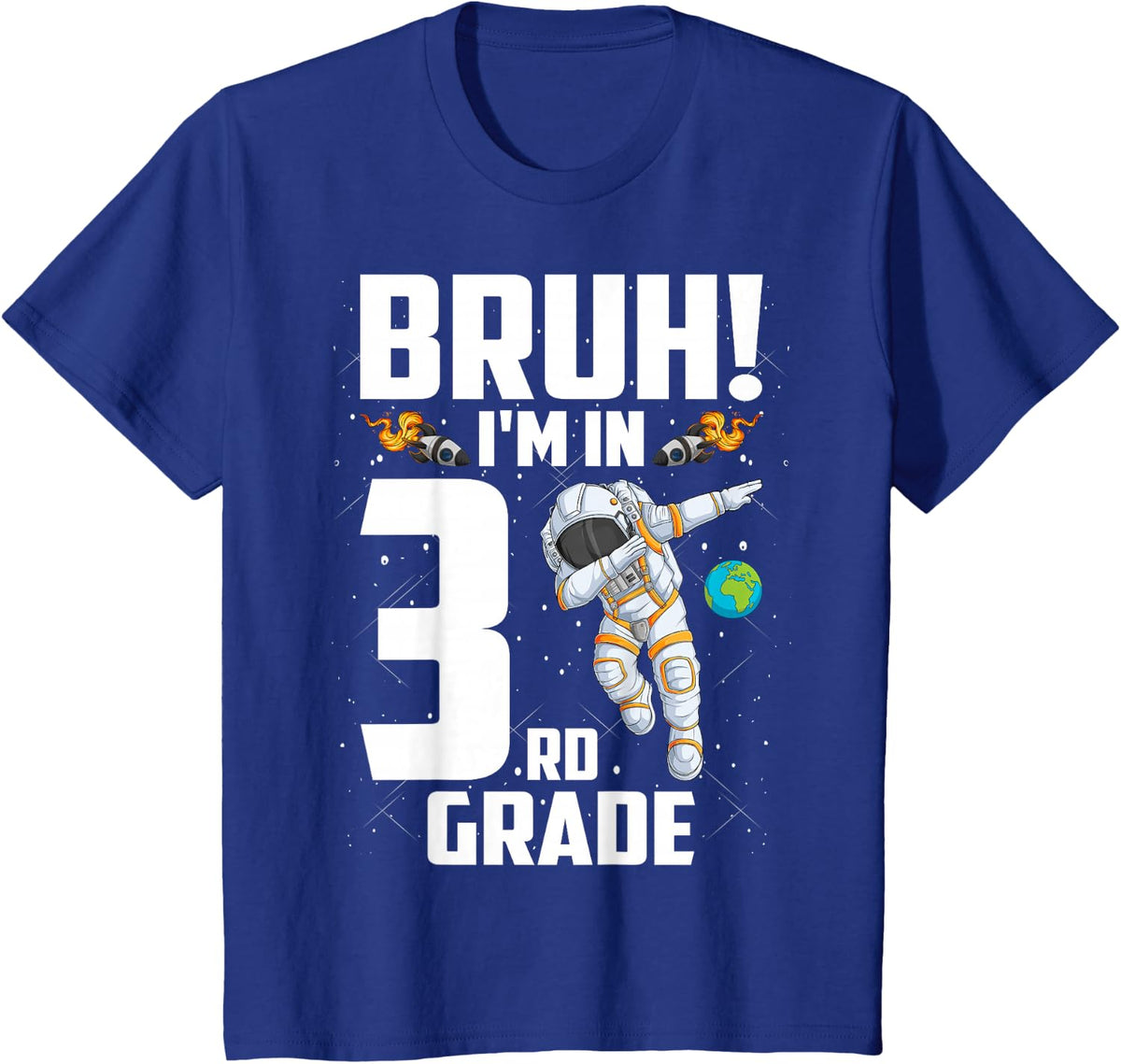 Third Grade Dabbing Boy Astronaut Bruh i'm in 3rd Grade T-Shirt - Royal Blue