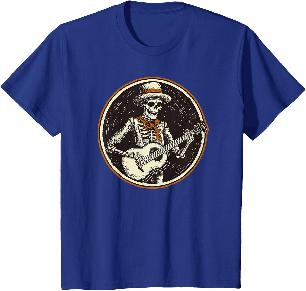 Skeleton Playing Banjo Funny Bluegrass Style T-Shirt - Royal Blue