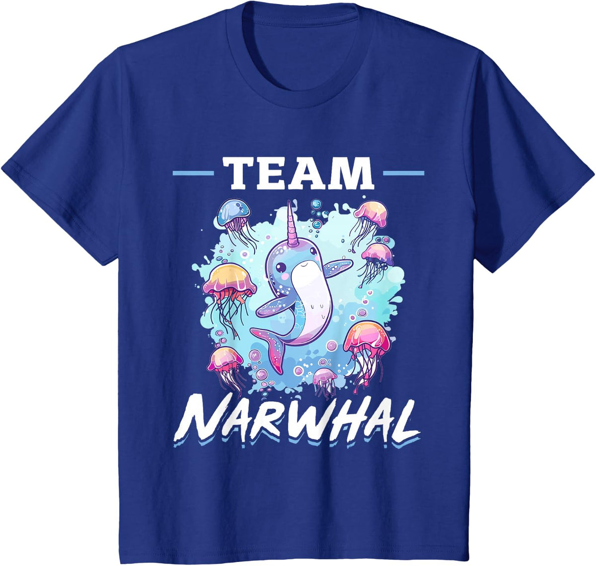 Funny Narwhal Jellyfish Animal Team Narwhal T-Shirt - Royal Blue