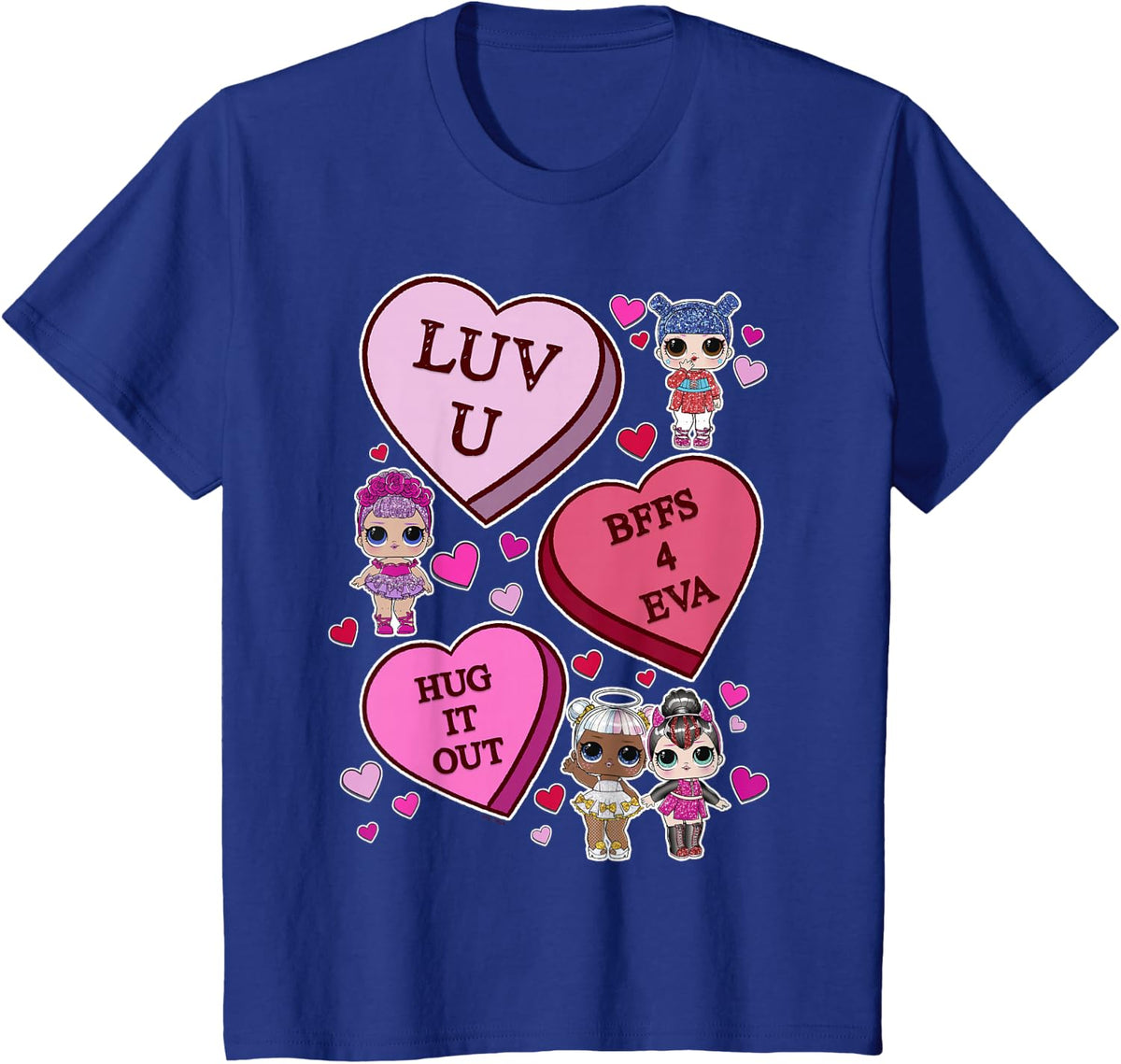 LOL Surprise Valentine's Day Candy Hearts T-Shirt - Royal Blue