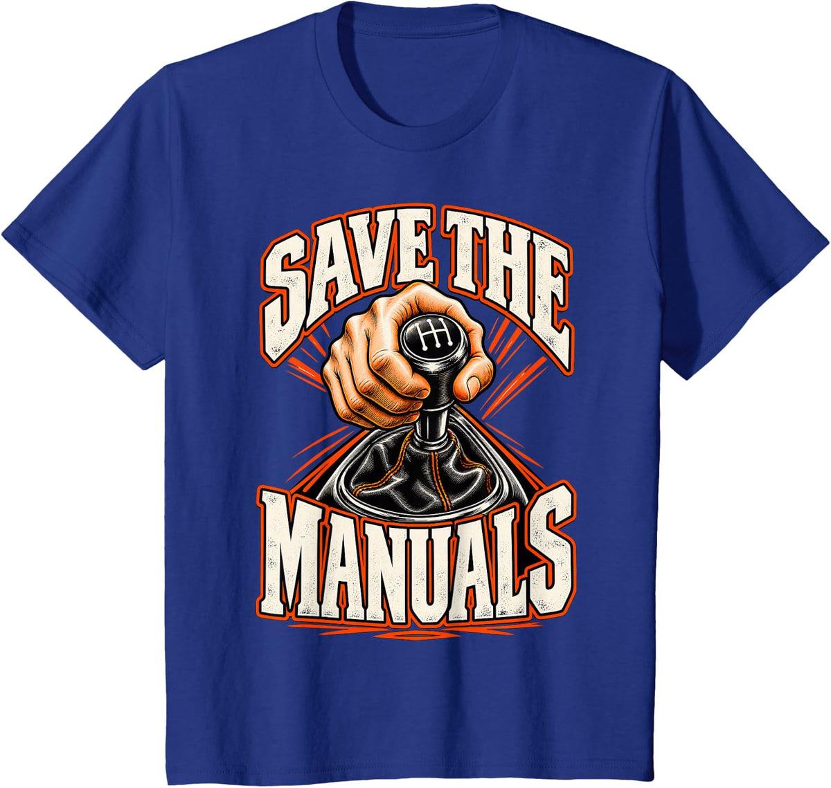 Save The Manuals Funny Car Guy Car Enthusiast T-Shirt - Royal Blue