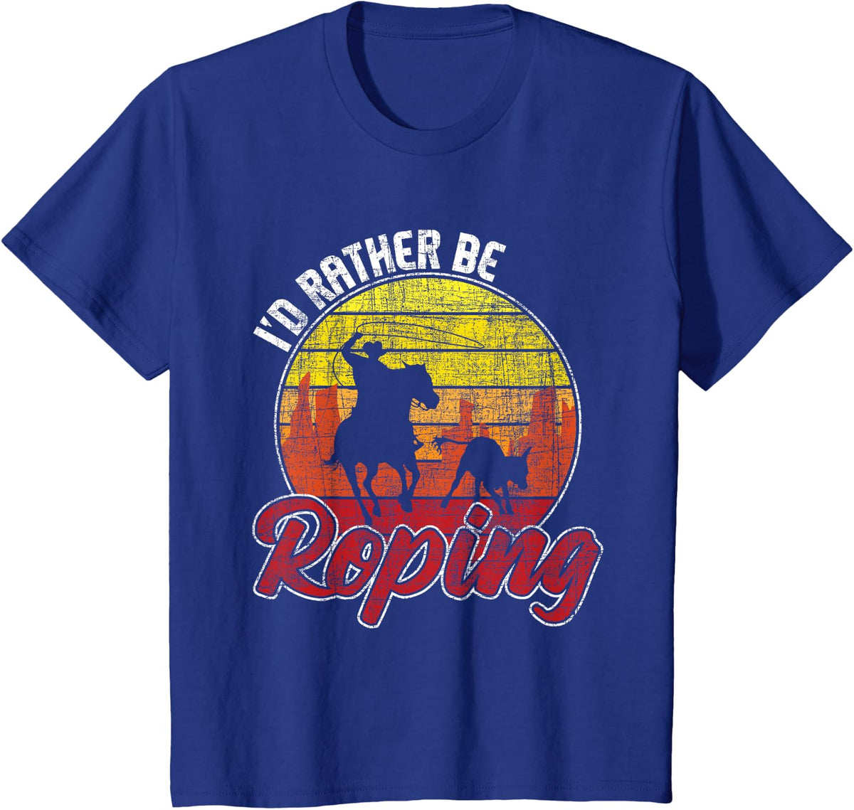 Funny Roping Shirts I'd Rather Be Roping Unisex-Adults Kids Equestrian Western Culture Lovers T-Shirt Novelty T-Shirt Black