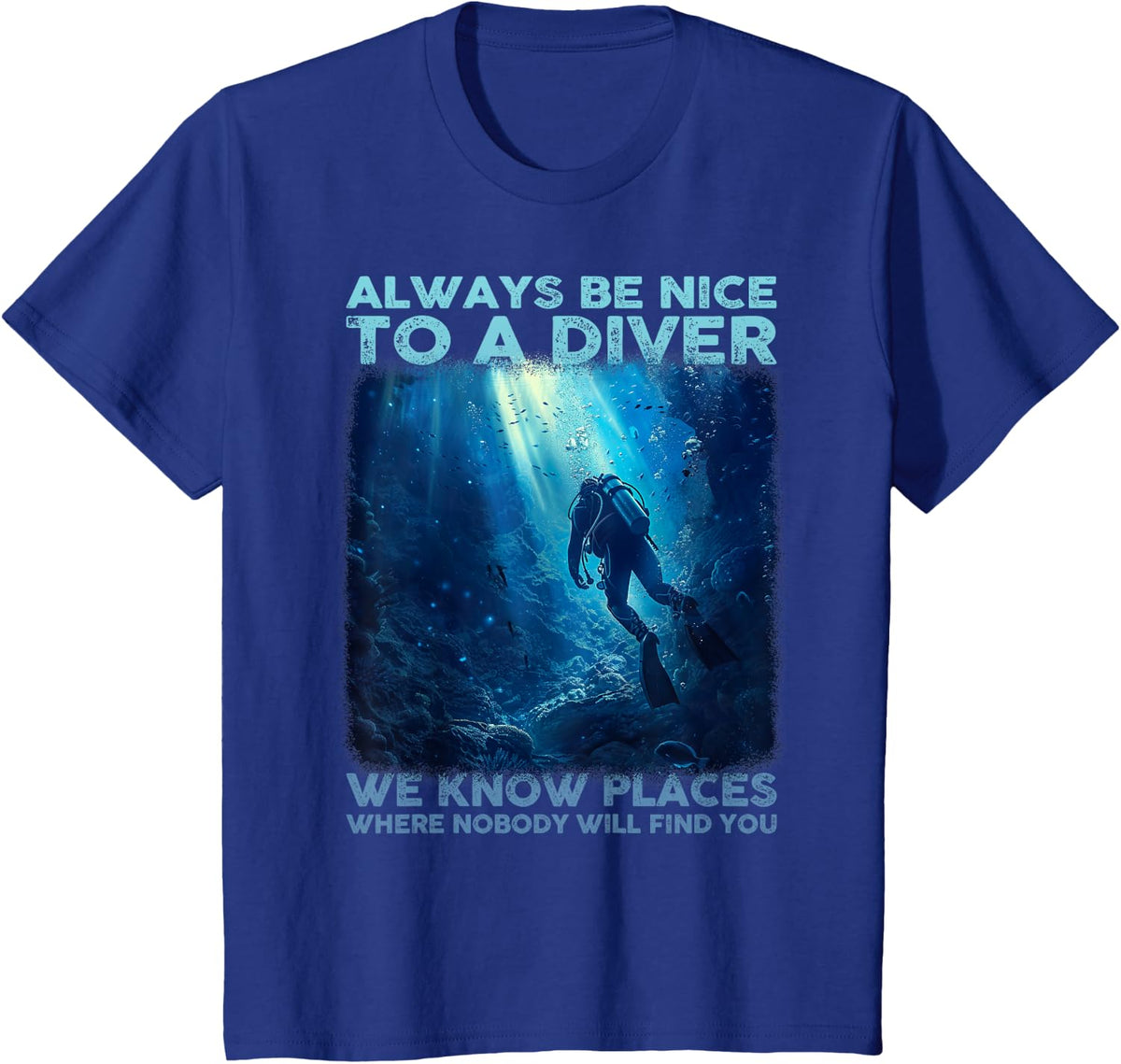 Diver Scuba Diving T-Shirt - Royal Blue
