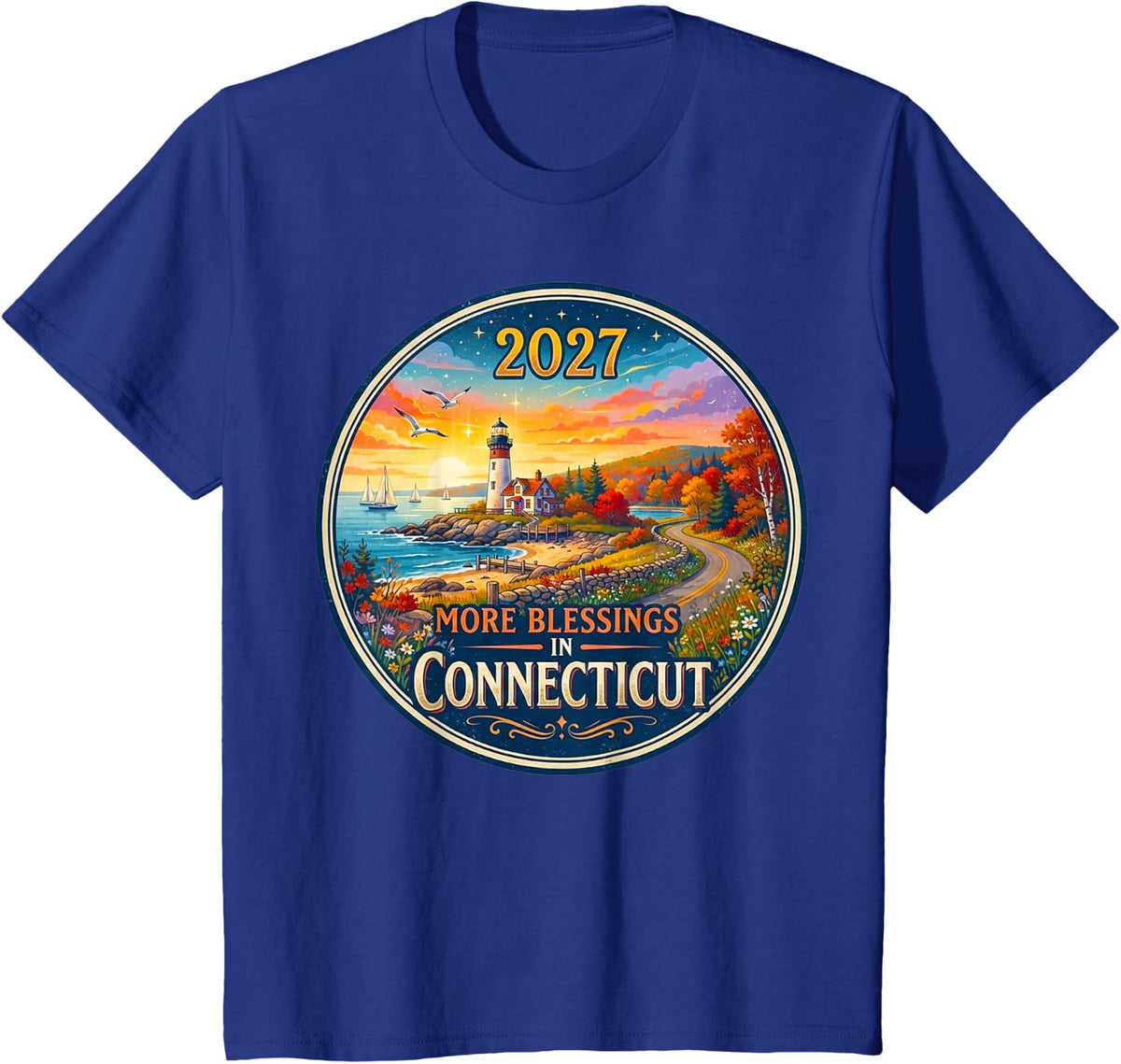 Connecticut 2027 New Year Family Gathering Reunion Blessings T-Shirt - Royal Blue