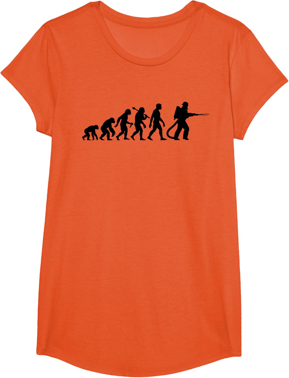 Firefighter Fire Department Evolution for Proud Firefighters T-Shirt - Girls Orange