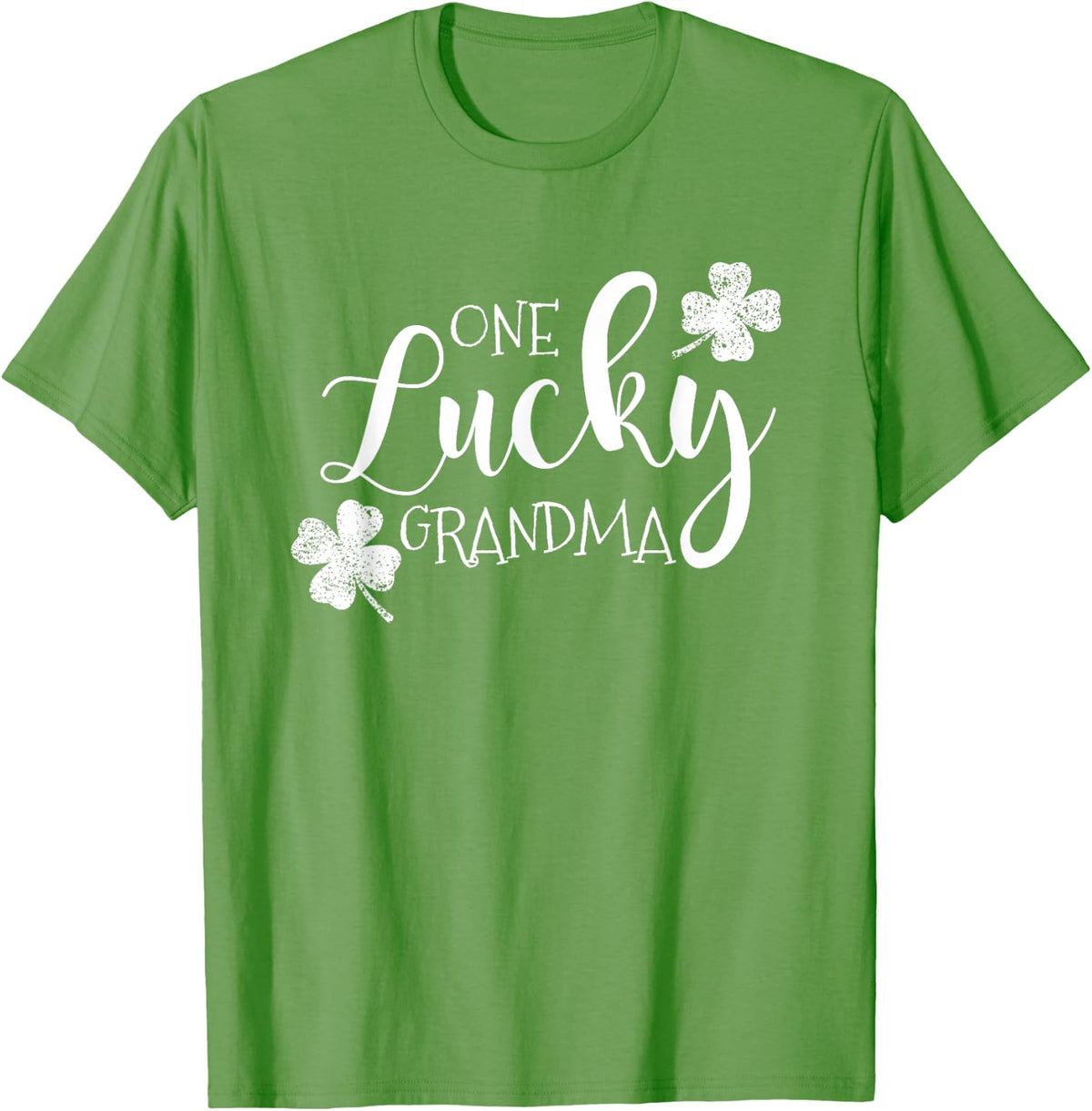 One Lucky Grandma, Four Leaf Clover, Saint Patrick's Day T-Shirt - Grass Green