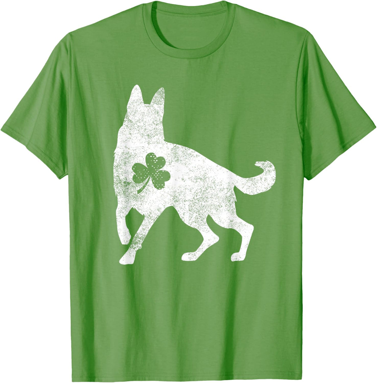 German Shepherd Irish Clover T-Shirt St Patrick Day Dog Gift T-Shirt - Grass Green