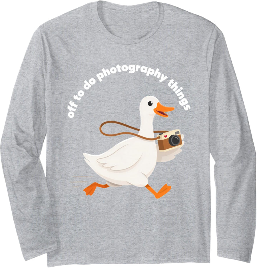 Photography Photo Hobby Taking Pictures Photographers Long Sleeve T-Shirt - Adult Unisex Heather Grey