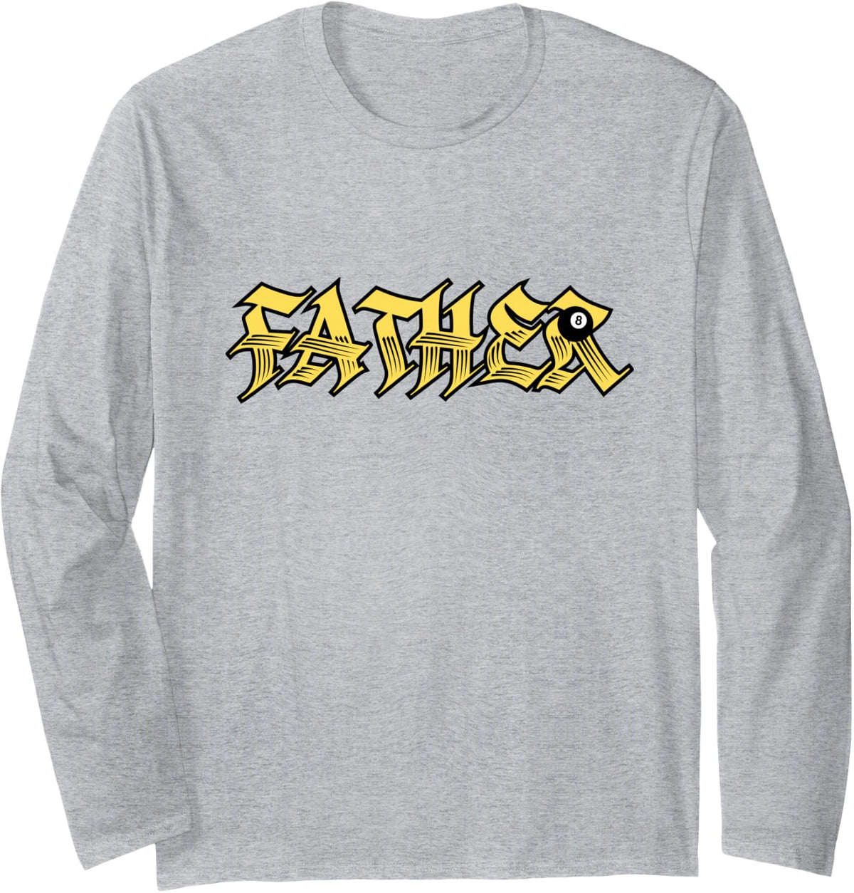 Father Eight Ball Alternative Punk 90's Father's Day New Dad Long Sleeve T-Shirt - Adult Unisex Heather Grey