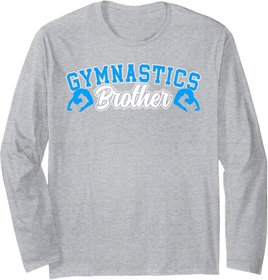 Gymnastics Brother of A Gymnast Brother Gymnastics Bro Long Sleeve T-Shirt - Adult Unisex Heather Grey