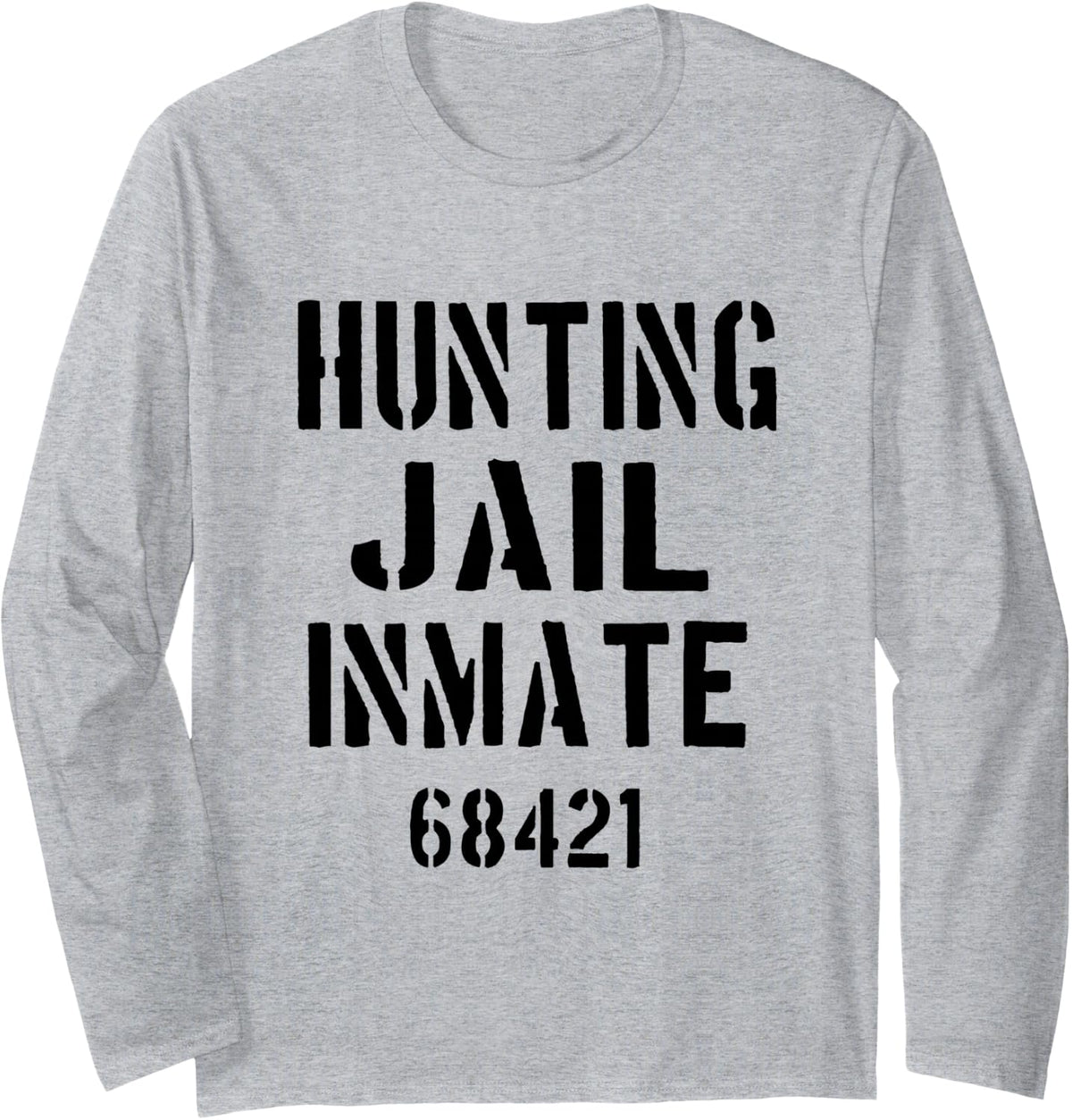 Hunting Prisoner/Hunter Team Lazy Halloween Costume Long Sleeve T-Shirt - Adult Unisex Heather Grey