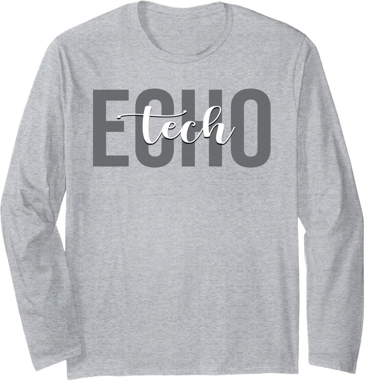 Echo Tech Echocardiography Technician Long Sleeve T-Shirt - Adult Unisex Heather Grey