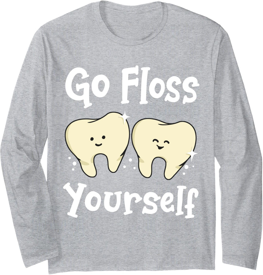 Dentist Dental Hygienist Dental Assistant Long Sleeve T-Shirt - Adult Unisex Heather Grey